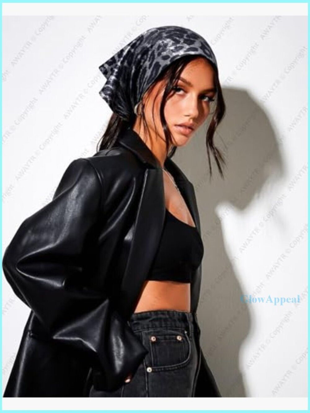 2-Piece Y2K Hair Bandanas Set, Punk Head Wraps, Grunge Disco Head Cover - Picture 5 of 7